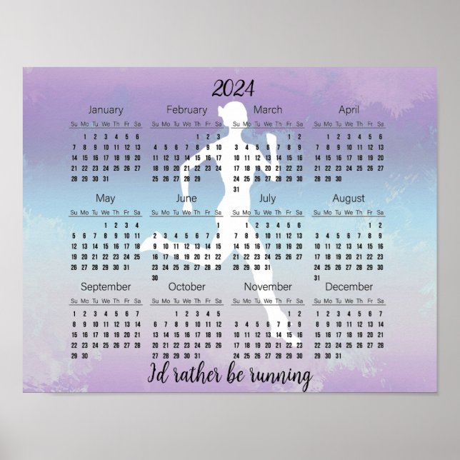 Affiche Conception de jogging en course à pied Calendrier  (Devant)