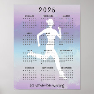Affiche Conception de jogging en course à pied Calendrier