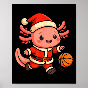 Affiche Conception de joueur de basket-ball Axolotl de Noë