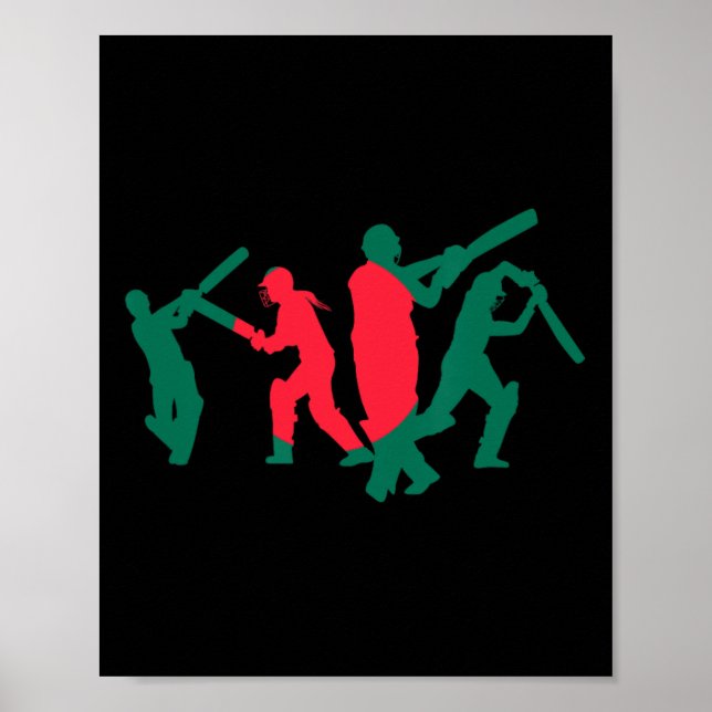 Affiche Conception de joueur de cricket 1  (Devant)