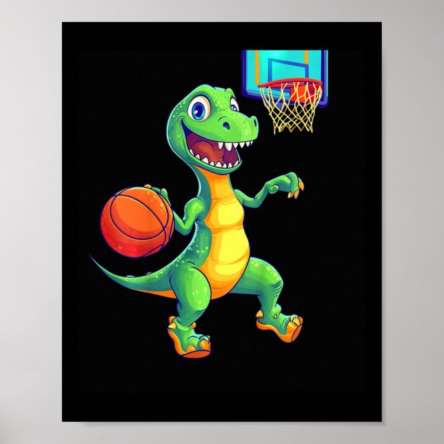 Affiche Conception de joueur de squelette de dinosaure lud (Devant)