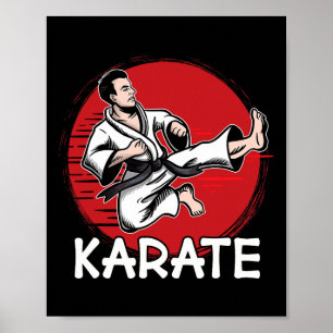 Affiche Conception de karaté homme faisant un coup de pied