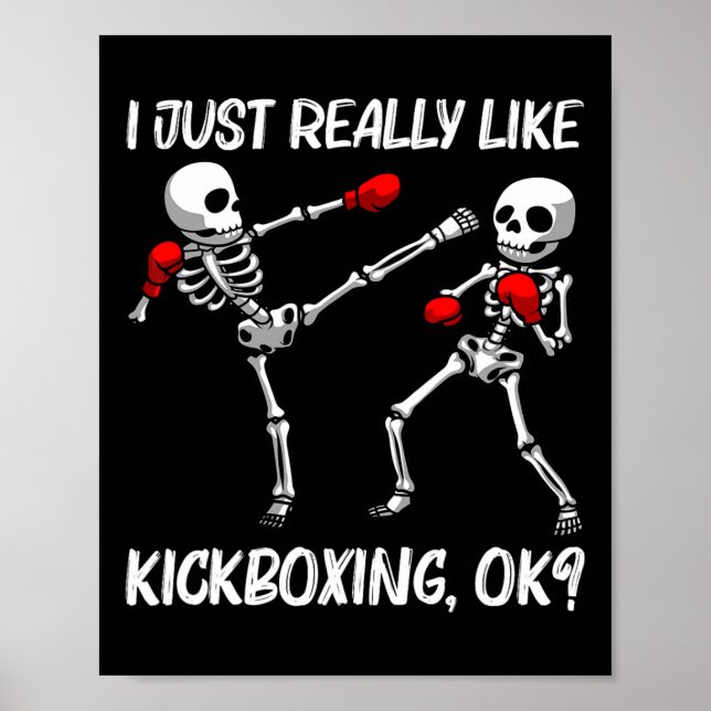 Affiche Conception de kickboxing cool pour hommes femmes k (Devant)