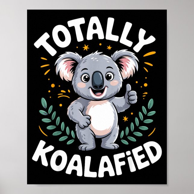 Affiche Conception de koala drôle pour hommes femmes garço (Devant)