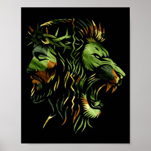 Affiche Conception de la foi camouflage couronne Jésus lio