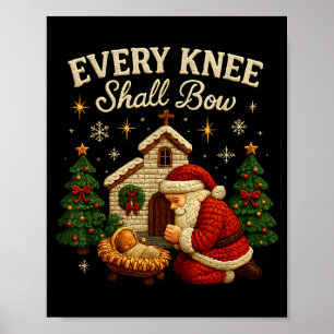 Affiche Conception de la Nativité de Noël Every Knee Shall
