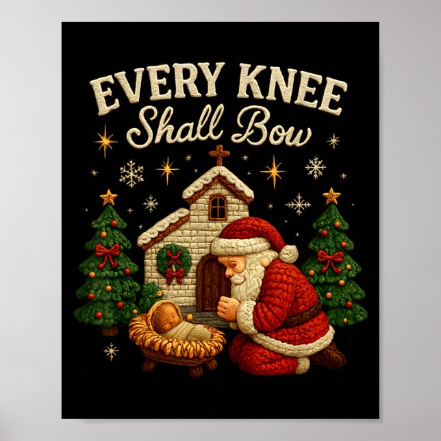 Affiche Conception de la Nativité de Noël Every Knee Shall (Devant)