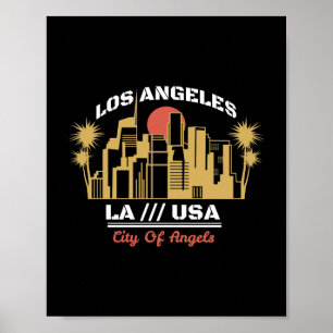 Affiche Conception de la skyline de Los Angeles LA USA Cit