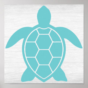 Affiche Conception de la tortue marine dans Ocean Vert ble