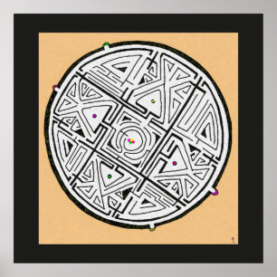 Affiche conception de labyrinthe 5 solutions