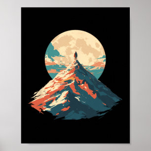 Affiche Conception de l'ascension du pic de montagne motiv