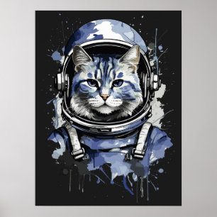 Affiche Conception de l'astronaute bleu