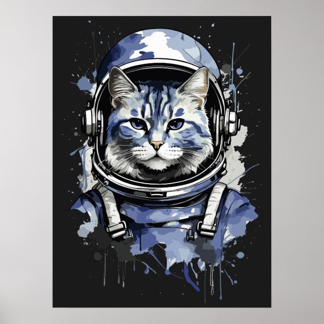 Affiche Conception de l'astronaute bleu (Devant)