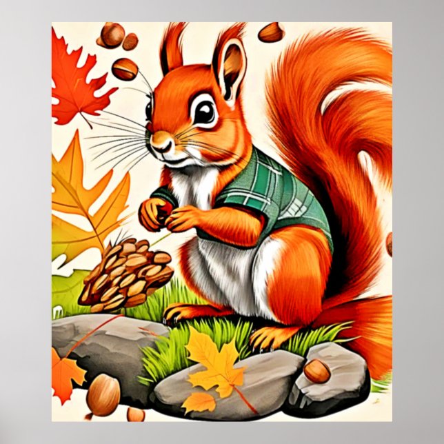 Affiche Conception de l'écureuil de forêt (Devant)