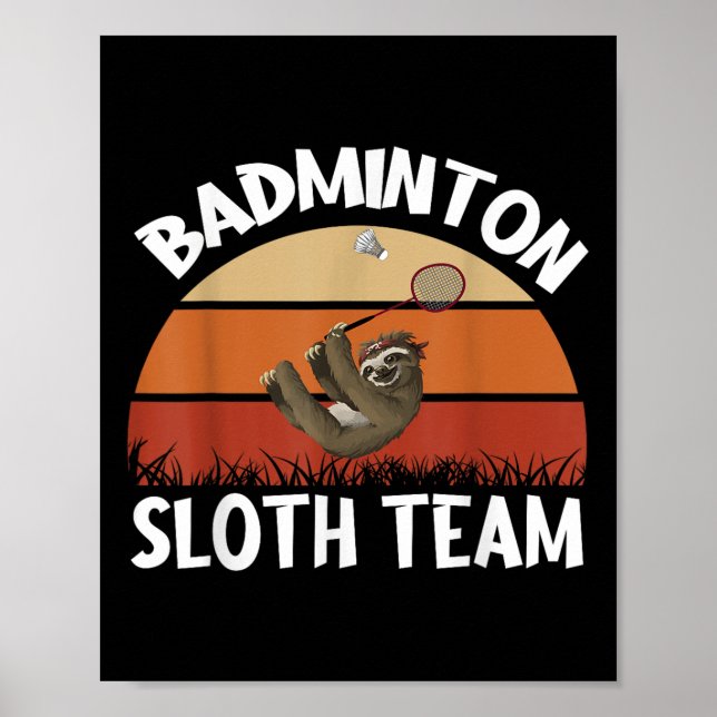 Affiche Conception De L'Équipe Badminton Sloth Pour Les Jo (Devant)