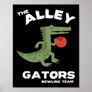 Affiche Conception de l'équipe de bowling Alley Gators