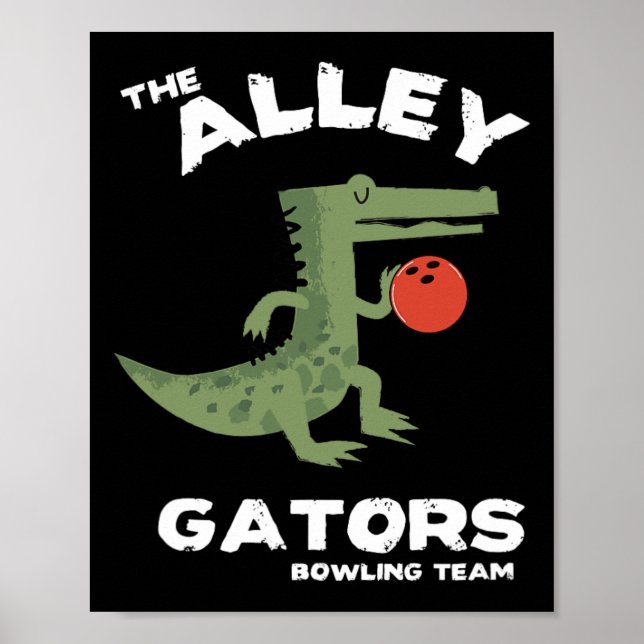 Affiche Conception de l'équipe de bowling Alley Gators (Devant)