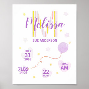 Affiche Conception de l'état de naissance pourpre et jaune