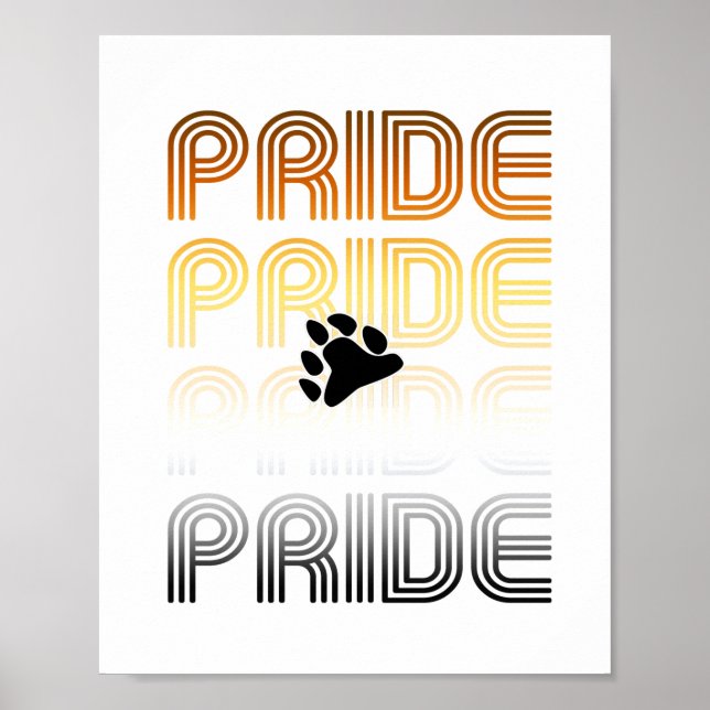 Affiche Conception de lettres de motif rétro de patte de f (Devant)