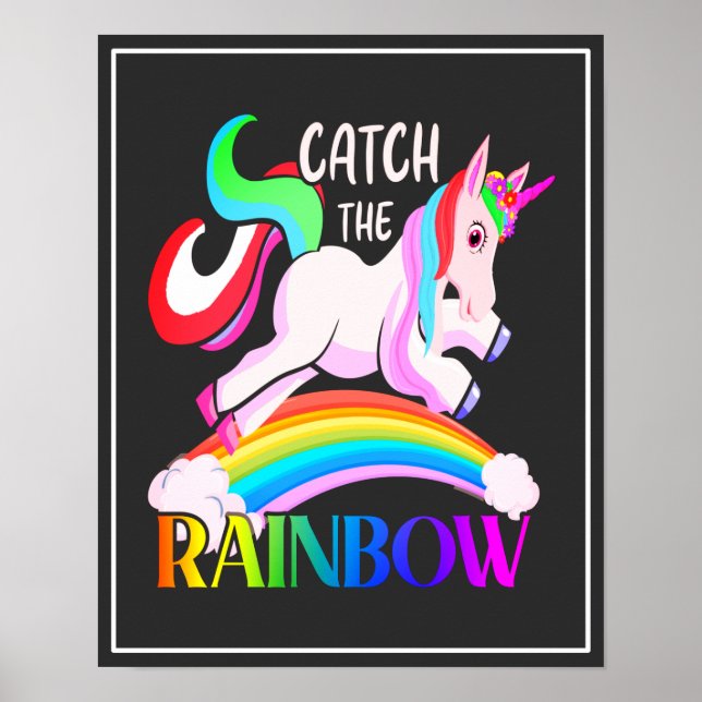 Affiche Conception de licorne arc-en-ciel Catch (Devant)