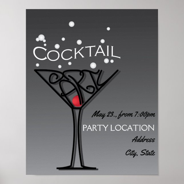 Affiche Conception de l'invitation à la soirée Cocktail (Devant)