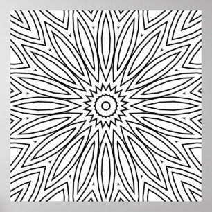 Affiche Conception de mandala en éclatement de pétale rayo