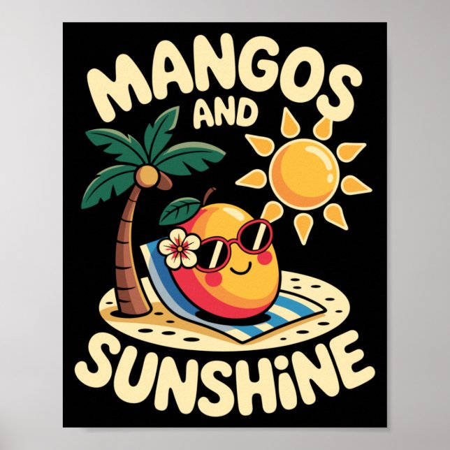 Affiche Conception de mangue pour hommes femmes végane ama (Devant)