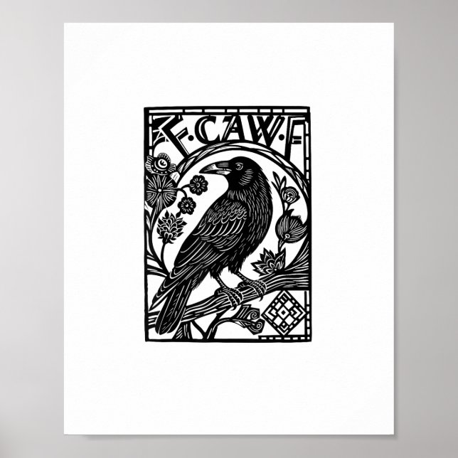 Affiche Conception de mème de dicton drôle de corbeau F Ca (Devant)