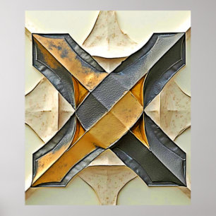 Affiche Conception de métal doré abstrait