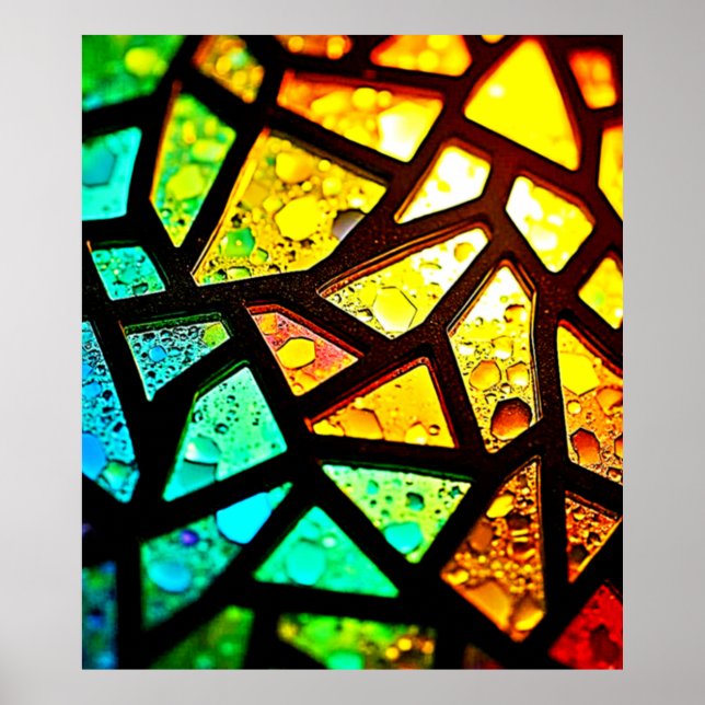 Affiche Conception de mosaïque lumineuse abstraite vibrant (Devant)