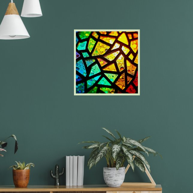 Affiche Conception de mosaïque lumineuse abstraite vibrant (Salon 1)