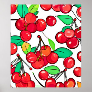 Affiche Conception de motif cerise