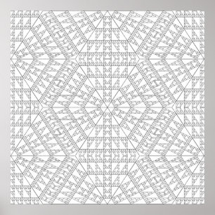 Affiche Conception de motif de mandala en mosaïque triangu