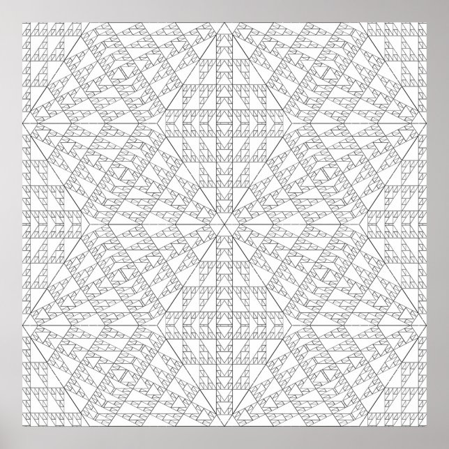 Affiche Conception de motif de mandala en mosaïque triangu (Devant)