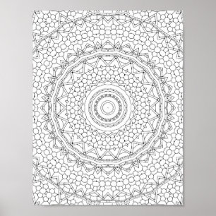 Affiche Conception de motif de page de coloriage de géomét