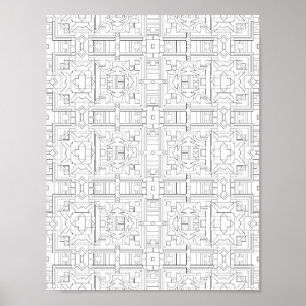 Affiche Conception de motif de page de coloriage de grille