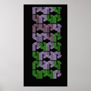 Affiche Conception de motif géométrique de labyrinthe en U