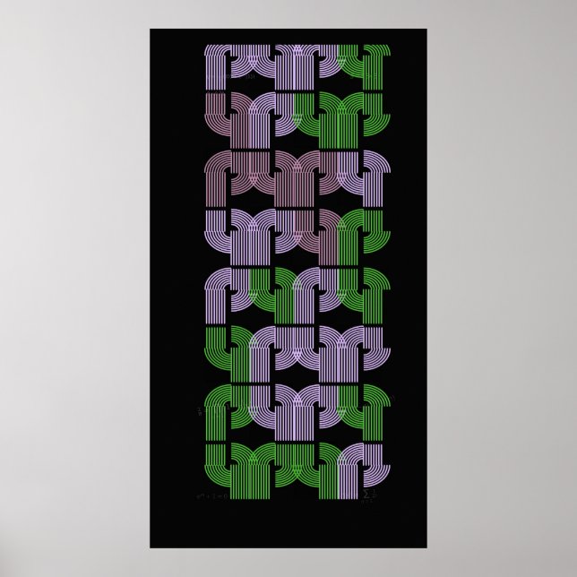 Affiche Conception de motif géométrique de labyrinthe en U (Devant)