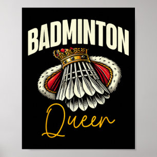 Affiche Conception de navette d'amour de joueur de badmint