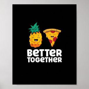 Affiche Conception de nourriture amusante de pizza à l'ana