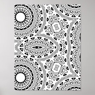 Affiche Conception de page de coloriage à motif de mandala