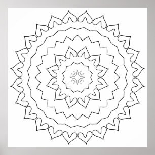 Affiche Conception de page de coloriage de mandala de cour
