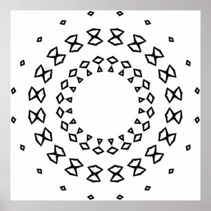 Affiche Conception de page de coloriage de mandala géométr
