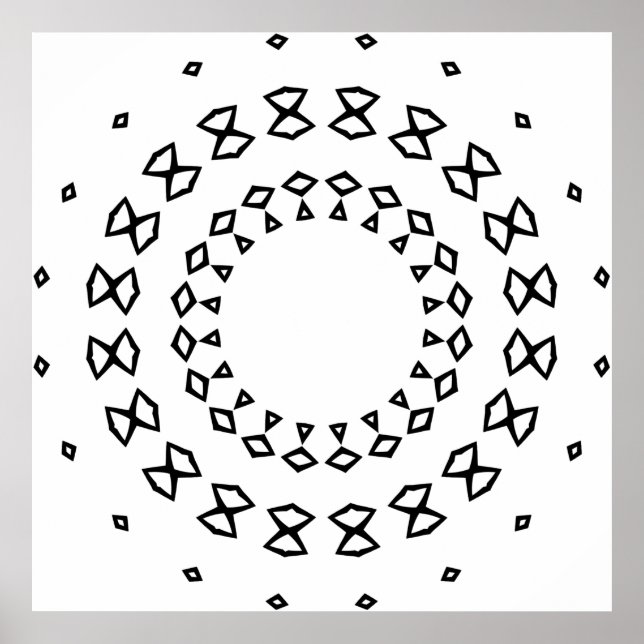 Affiche Conception de page de coloriage de mandala géométr (Devant)