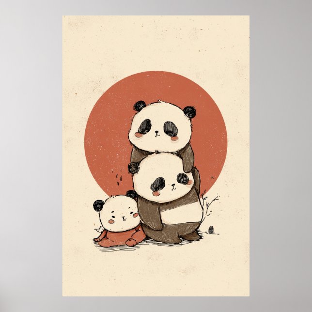 Affiche Conception de pandas mignons (Devant)