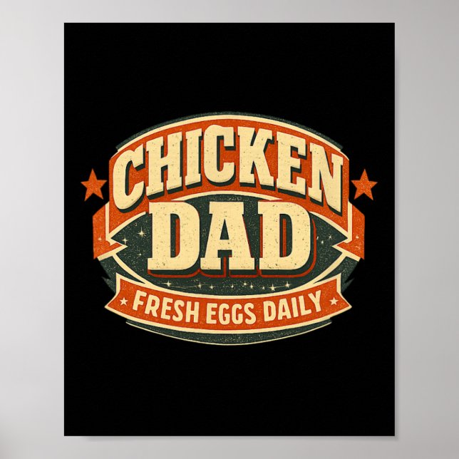 Affiche Conception de papa poulet Ckyard éleveur de volail (Devant)