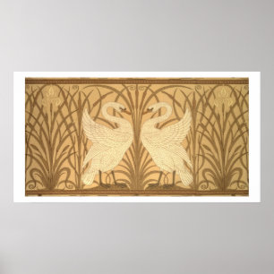 Affiche Conception de papier peint de cygne
