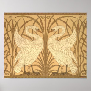 Affiche Conception de papier peint de cygne