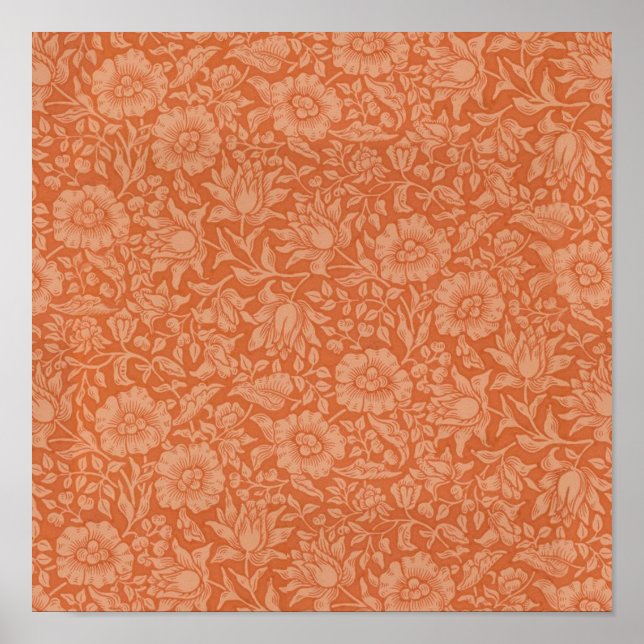 Affiche Conception de papier peint floral Mallow de Willia (Devant)