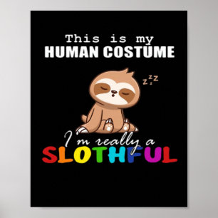 Affiche Conception de paresseux d'Halloween, c'est mon cos